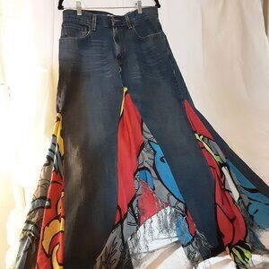 Upcycled jean skirt